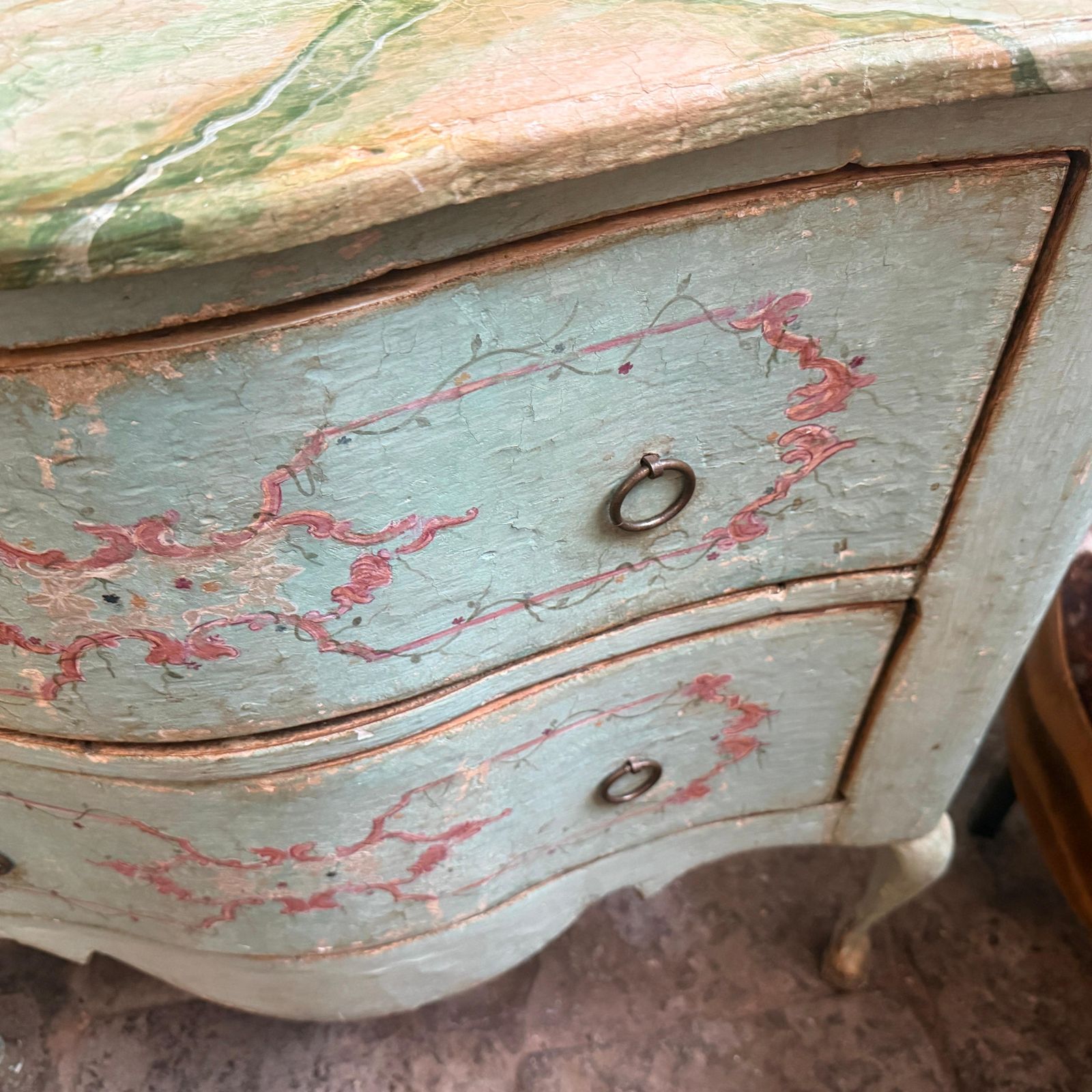 3973.0 Late 19th Century Louis XV Style Lacquered Wood Italian Chest Of Drawers photo
