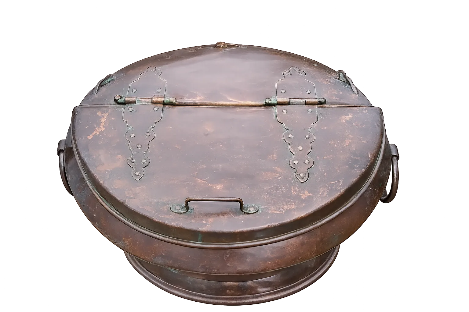 photo buy Antique Copper Log Bin Huge French Copper 19th Century Water Carrier Log Box.