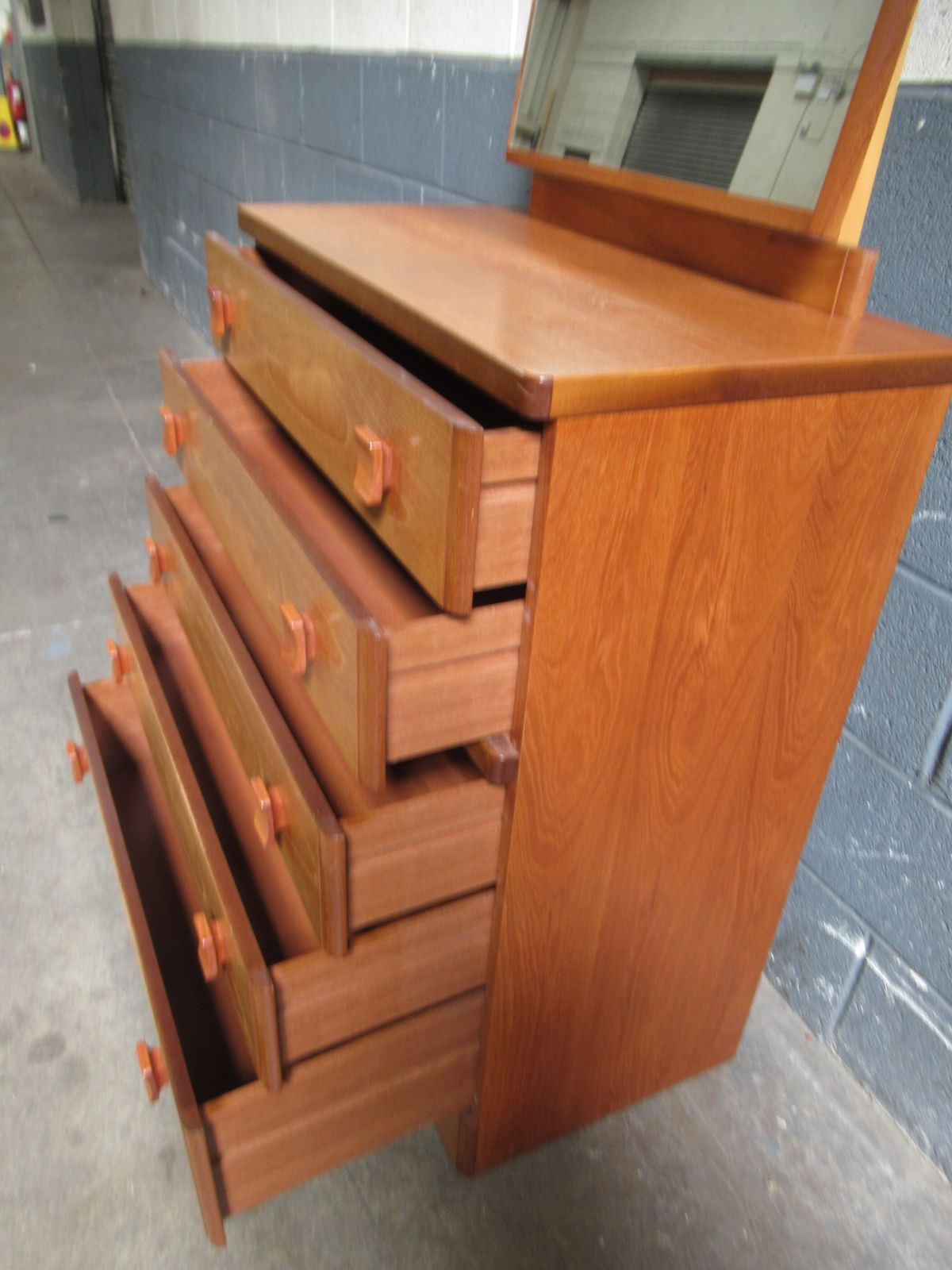 A   Teak    Five Drawer  Dressing Table photo vintage