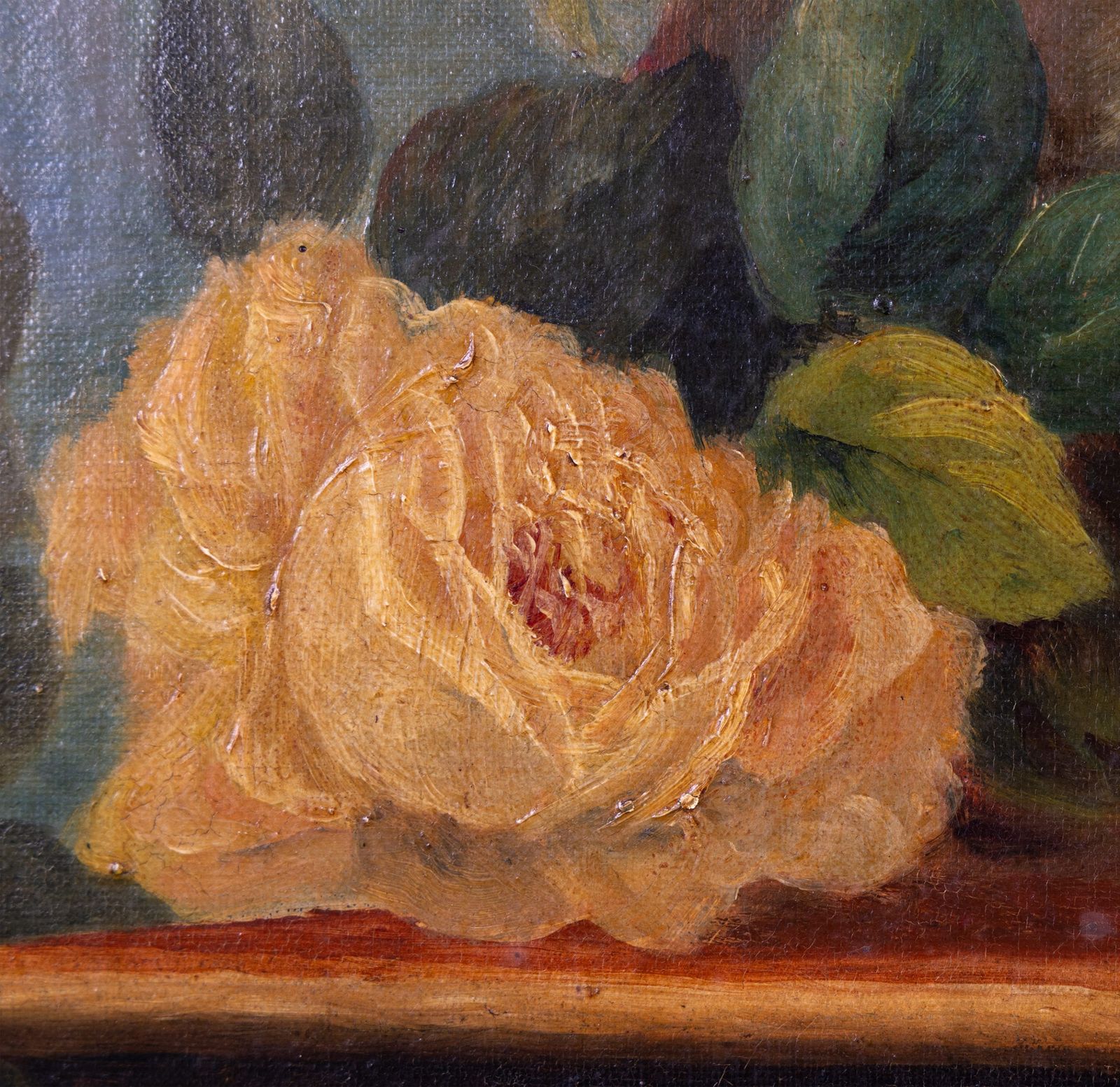 Still Life With Roses And Fruit, 17 Century Style Oil On Canvas, Dated 1896. photo Art