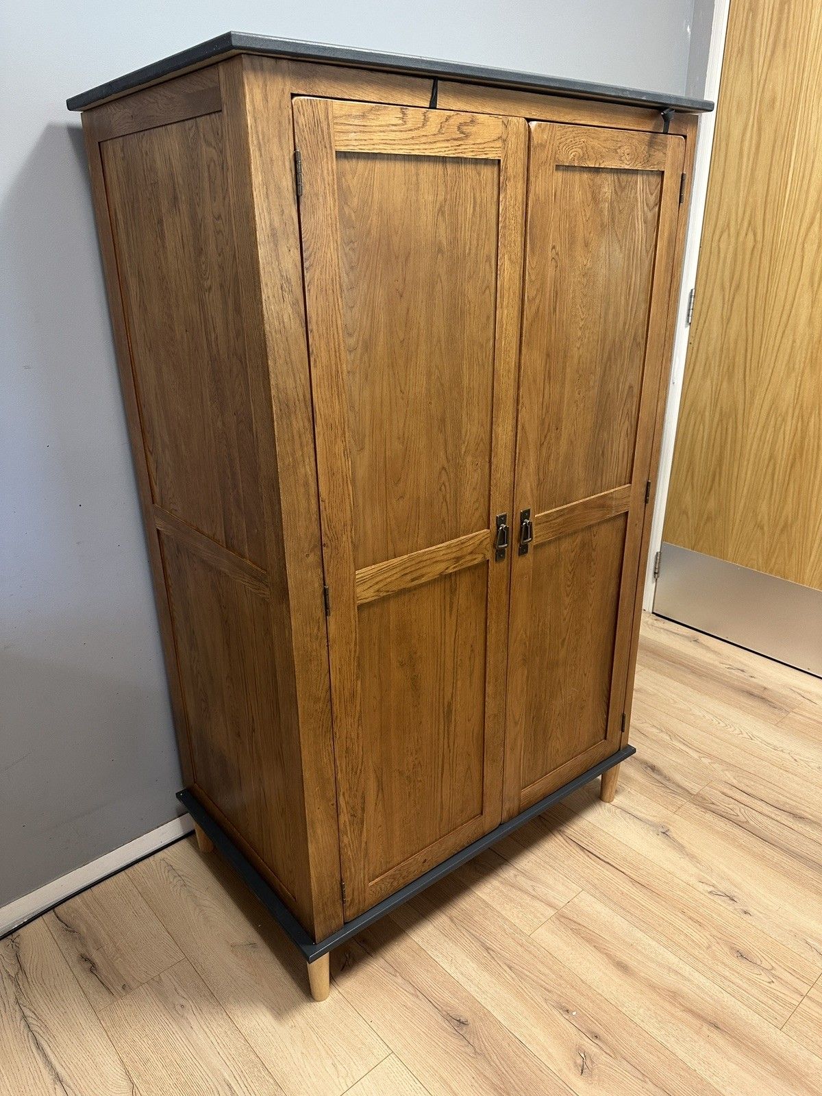 Oak Furnitureland French Farmhouse Rustic Solid Double Wardrobe Painted #2 photo vinterior