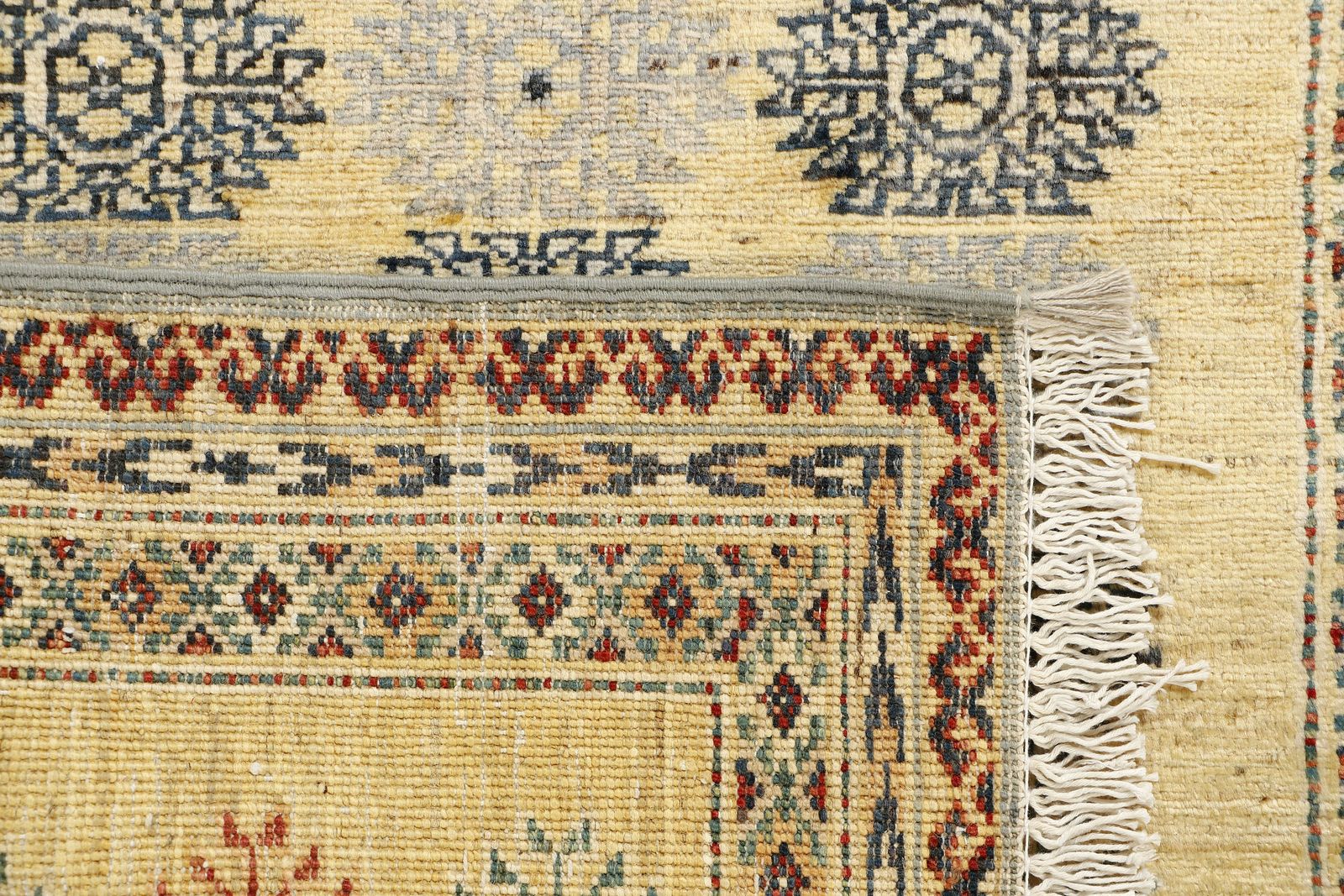 Small Gold Bokhara Turkmen Geometric Unique Rug photo vinterior