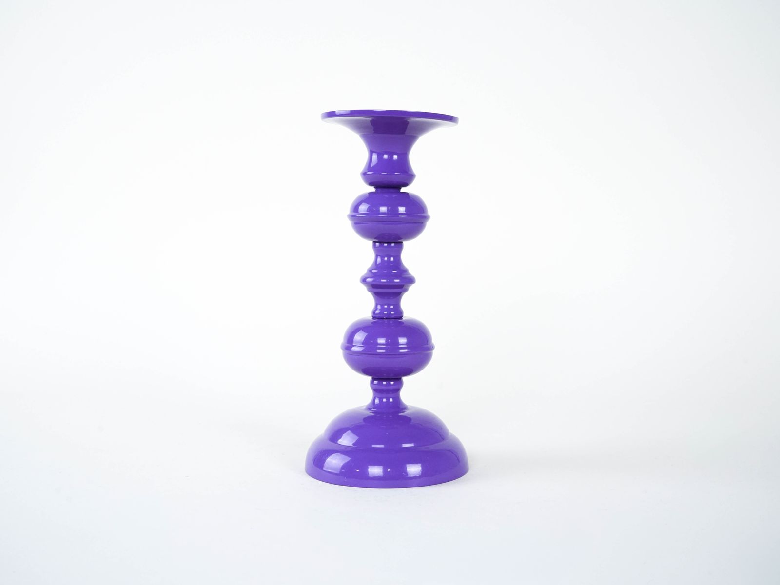 Purple Metal Candlestick, Danish Design, 1970s, Made In Denmark photo for sale