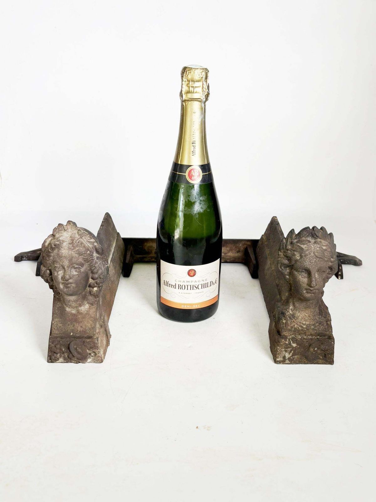 photo furniture Pair Of Andirons With Women's Heads, France, 1960.