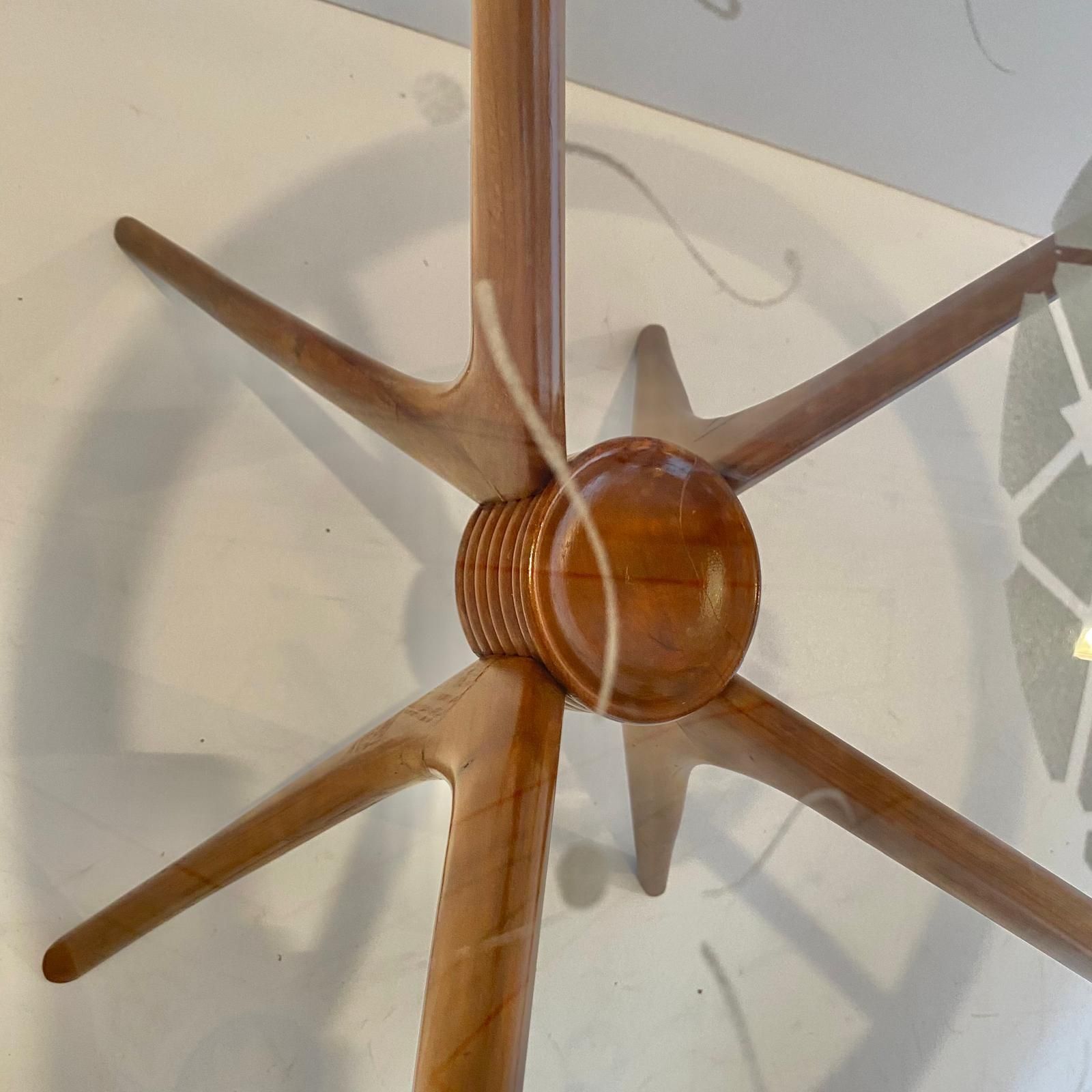 Modernist Round Wood Coffee Tabe With Spider Legs, Italy In The Style Fo Paolo Buffa. photo buy