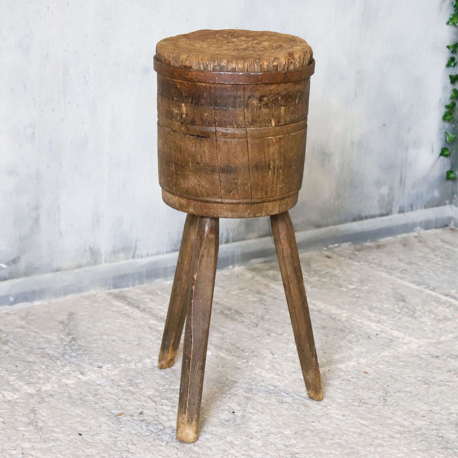Vintage French Charcuterie Chopping Block In Oak & Elm – Sculptural Rustic Butcher’s Block photo Home Decor