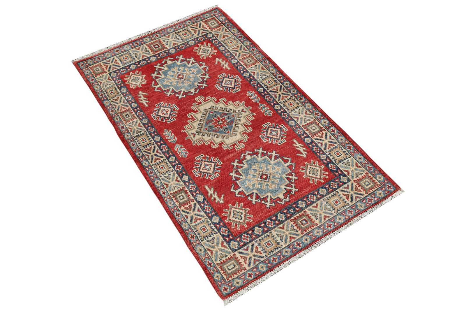 Small Handmade Kazak Caucasian Afghan Authentic Rug photo furniture
