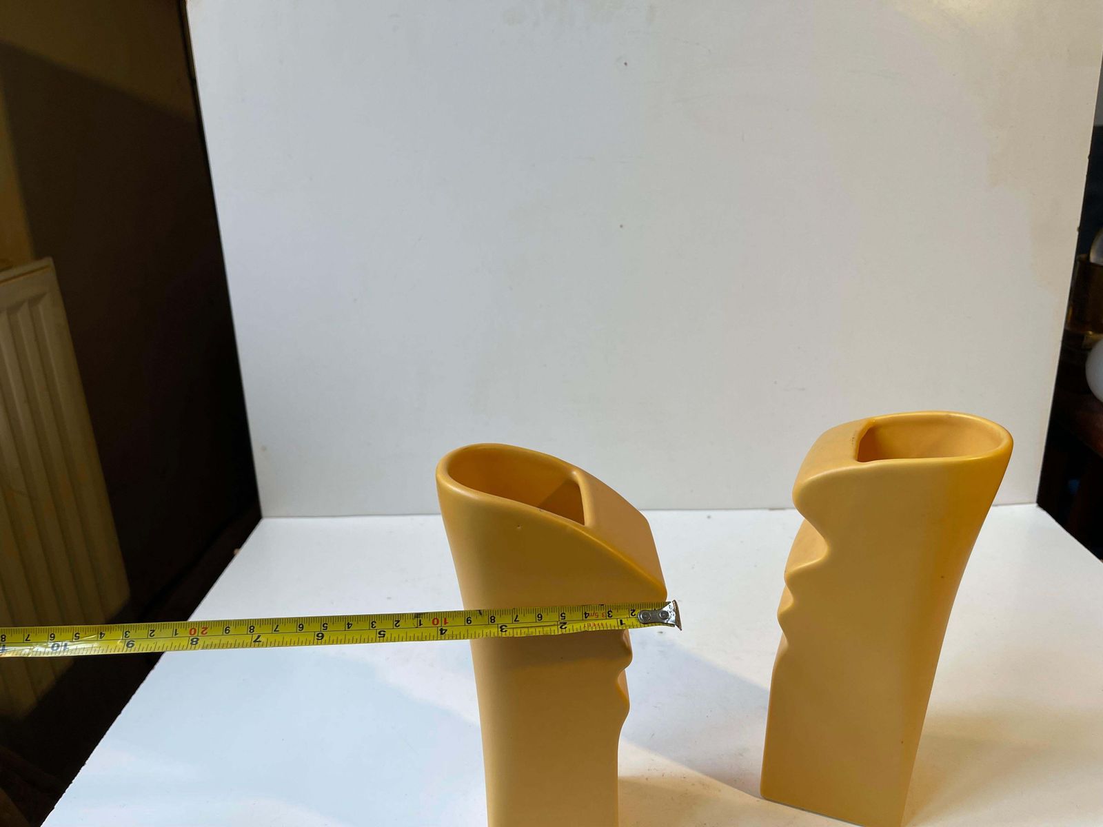 photo furniture German Post Moddern Yellow Ceramic Vases 'The Kiss' By Asa, 1980s
