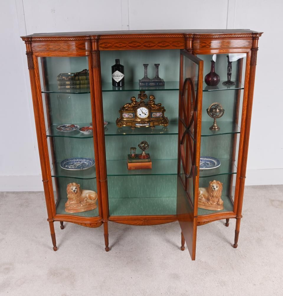 Victorian Satinwood Display Cabinet Edwards And Roberts Circa 1880 photo vintage