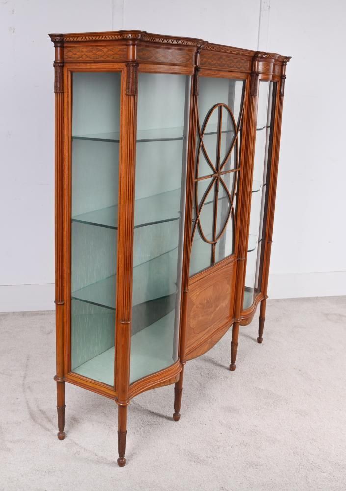 Furniture Victorian Satinwood Display Cabinet Edwards And Roberts Circa 1880 photo