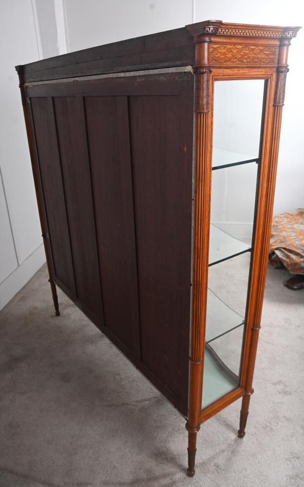 photo vintage Victorian Satinwood Display Cabinet Edwards And Roberts Circa 1880