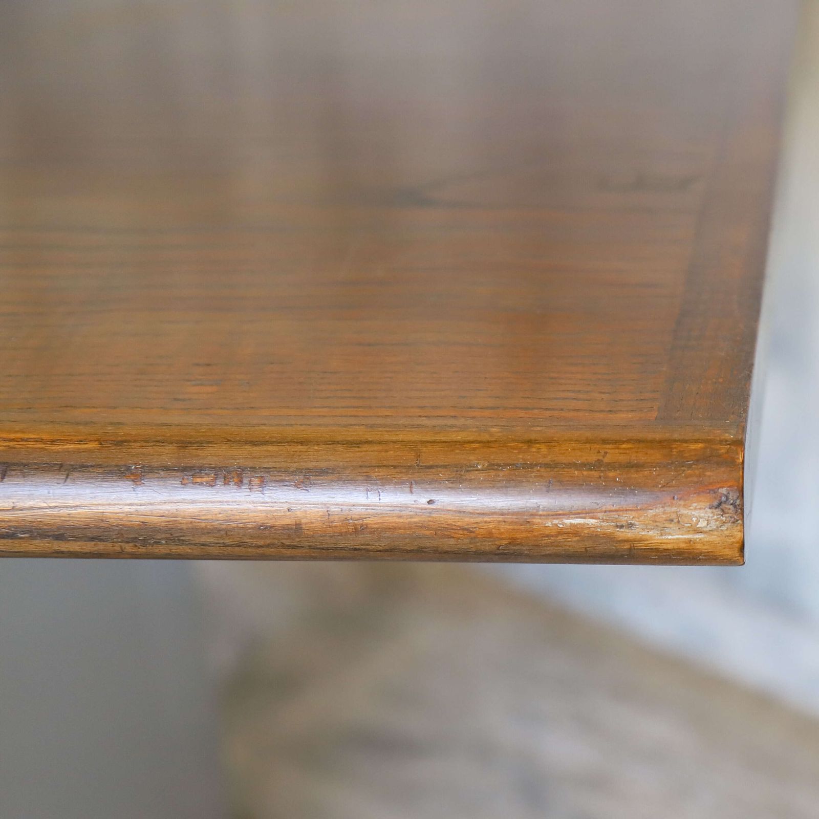 1725.0 Large Industrial Desk   Aged Oak Top, Grey Leather & Aviation Style Pedestals C.1970s 80s photo