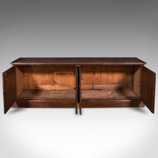 Large Antique Dresser Base, English, Oak, Gothic Revival, Window Seat, Victorian photo furniture