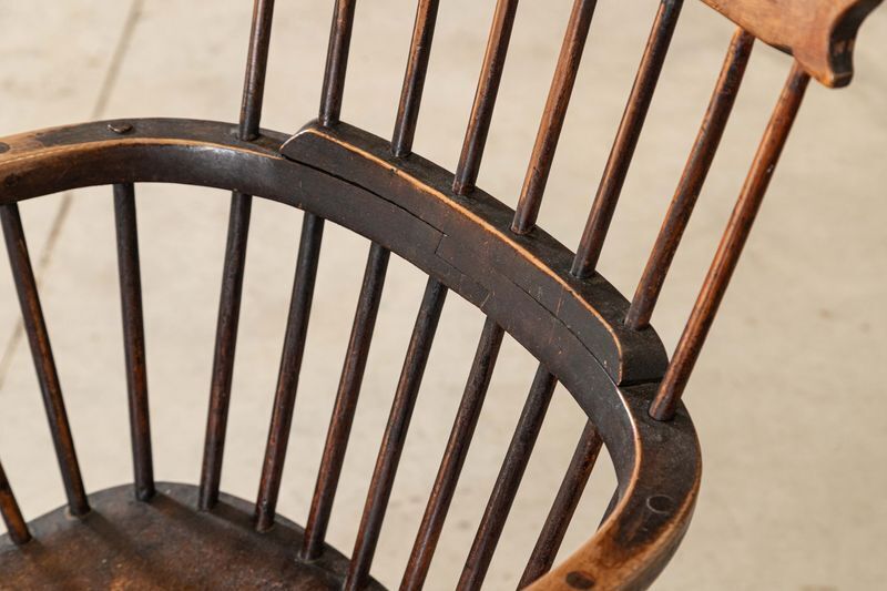 19thc English Vernacular Yew & Fruitwood Stick Back Windsor Chair photo Furniture
