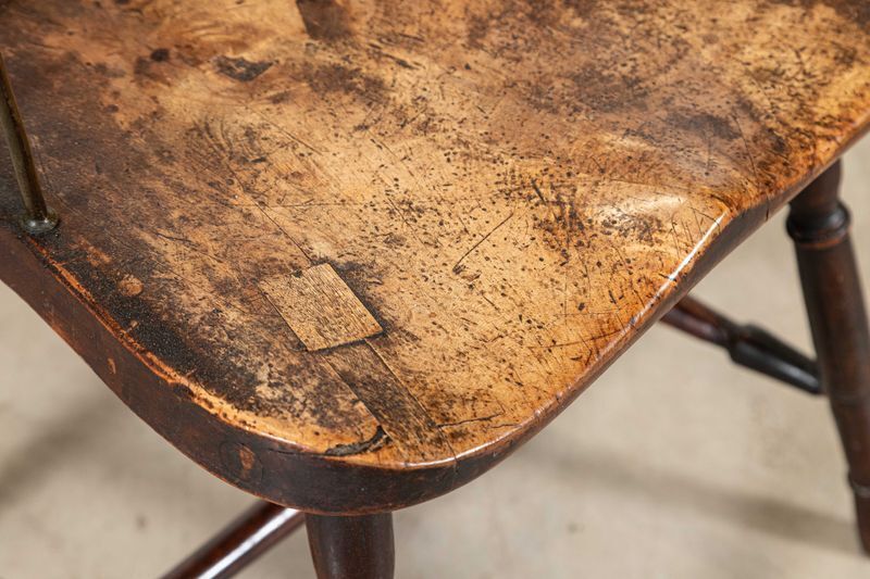 19thc English Vernacular Yew & Fruitwood Stick Back Windsor Chair photo vinterior
