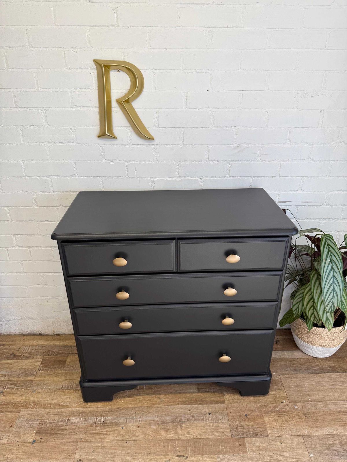 Ducal Pine Chest Of Drawers – Painted In Onyx By Benjamin Moore – Solid Wood photo for sale