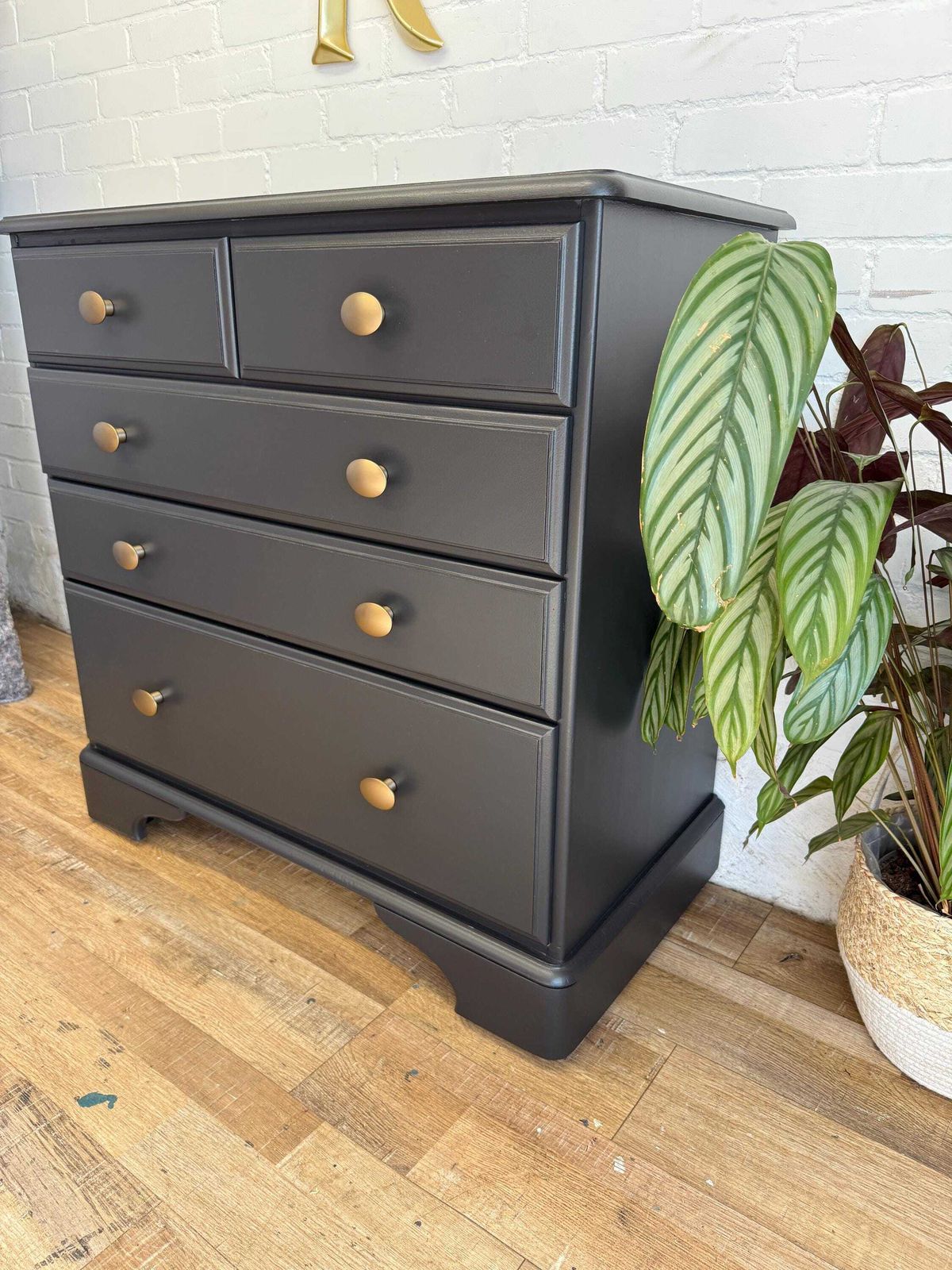 Ducal Pine Chest Of Drawers – Painted In Onyx By Benjamin Moore – Solid Wood photo 470.0