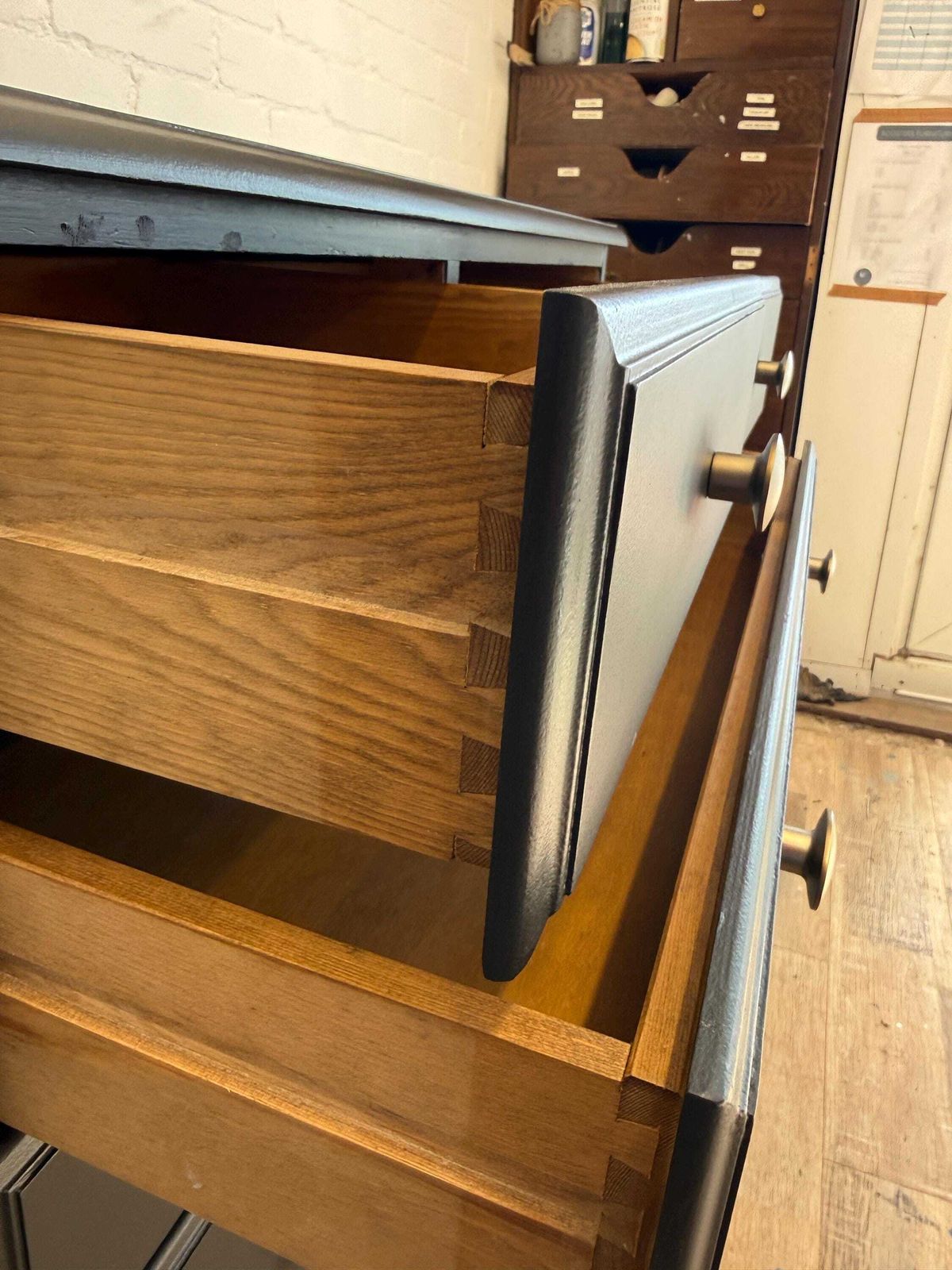 photo buy Ducal Pine Chest Of Drawers – Painted In Onyx By Benjamin Moore – Solid Wood