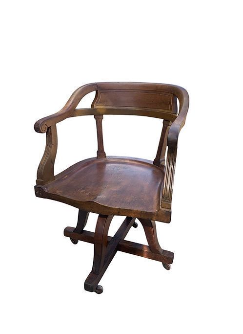 19th Century Oak Swivel Desk Chair, photo furniture