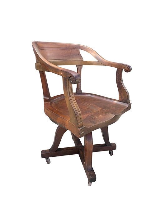 19th Century Oak Swivel Desk Chair, photo Furniture
