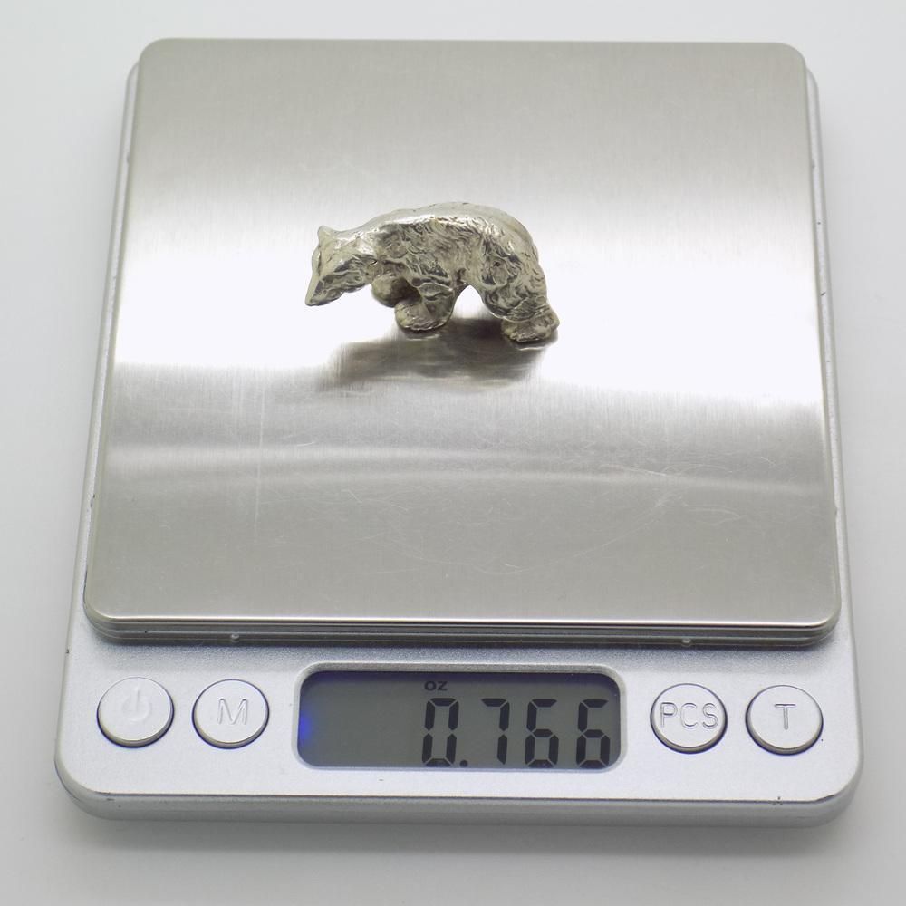 photo for sale Vintage Italian Handmade Silver Polar Bear Figurine Sculpture, Milan, Italy, 1970s