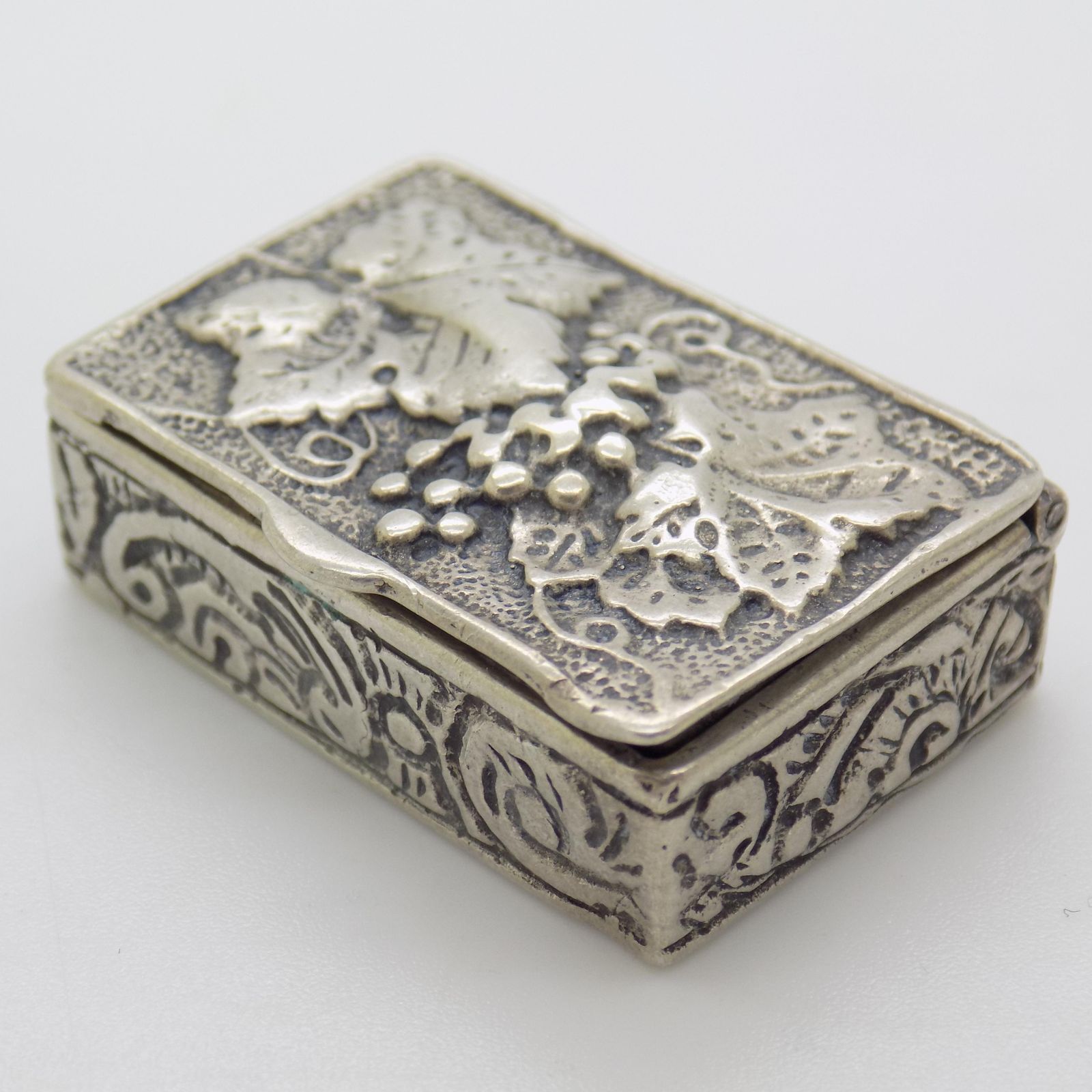 Vintage Italian Handmade Silver Potpourri Box With Fruits, Tuscany, Italy, 1970s photo for sale