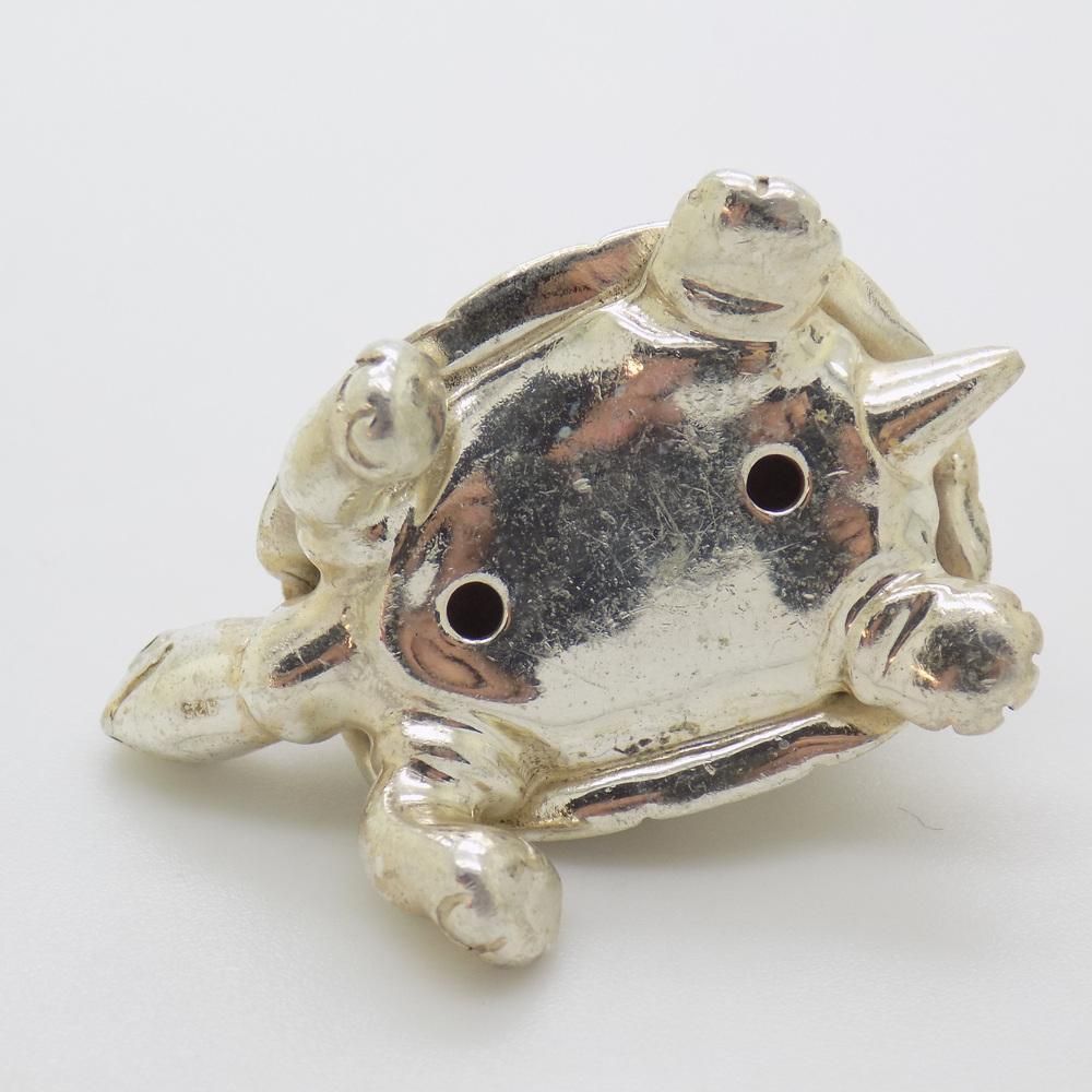 Vintage Italian Handmade Sterling Silver 925 Enameled Turtle Figurine From Saturno, 1980s photo vintage