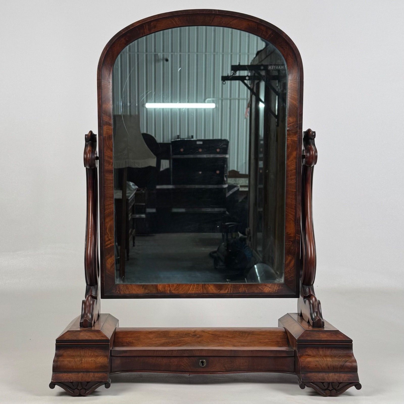 Home Decor Antique 19th Century Victorian Dressing Mirror In Mahogany ( Af 5352 ) photo