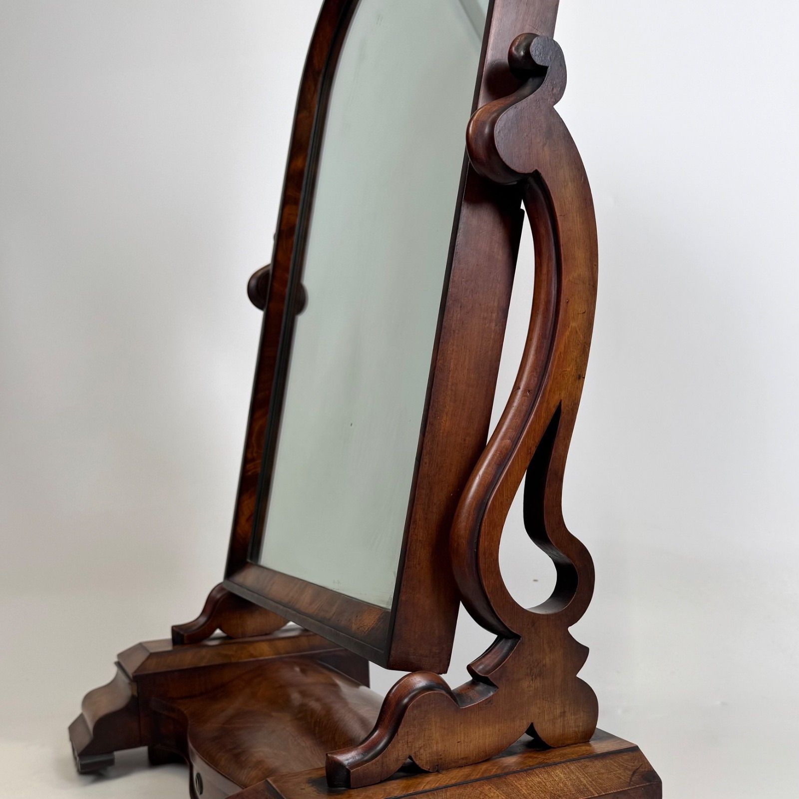 photo vinterior Antique 19th Century Victorian Dressing Mirror In Mahogany ( Af 5352 )