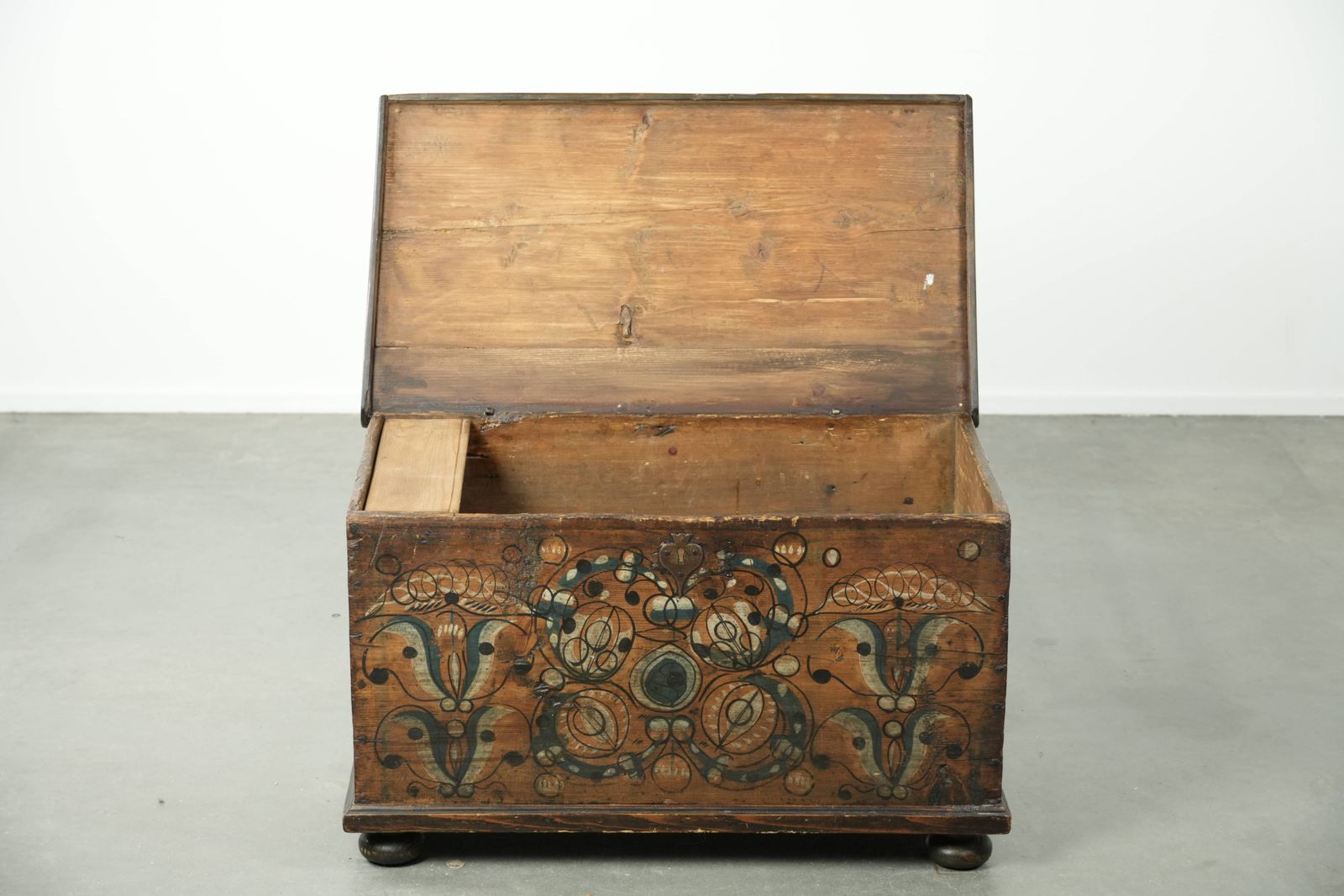 Subtle And Decorative Hand Painted Antique Austrian Bridal Chest With Character photo for sale