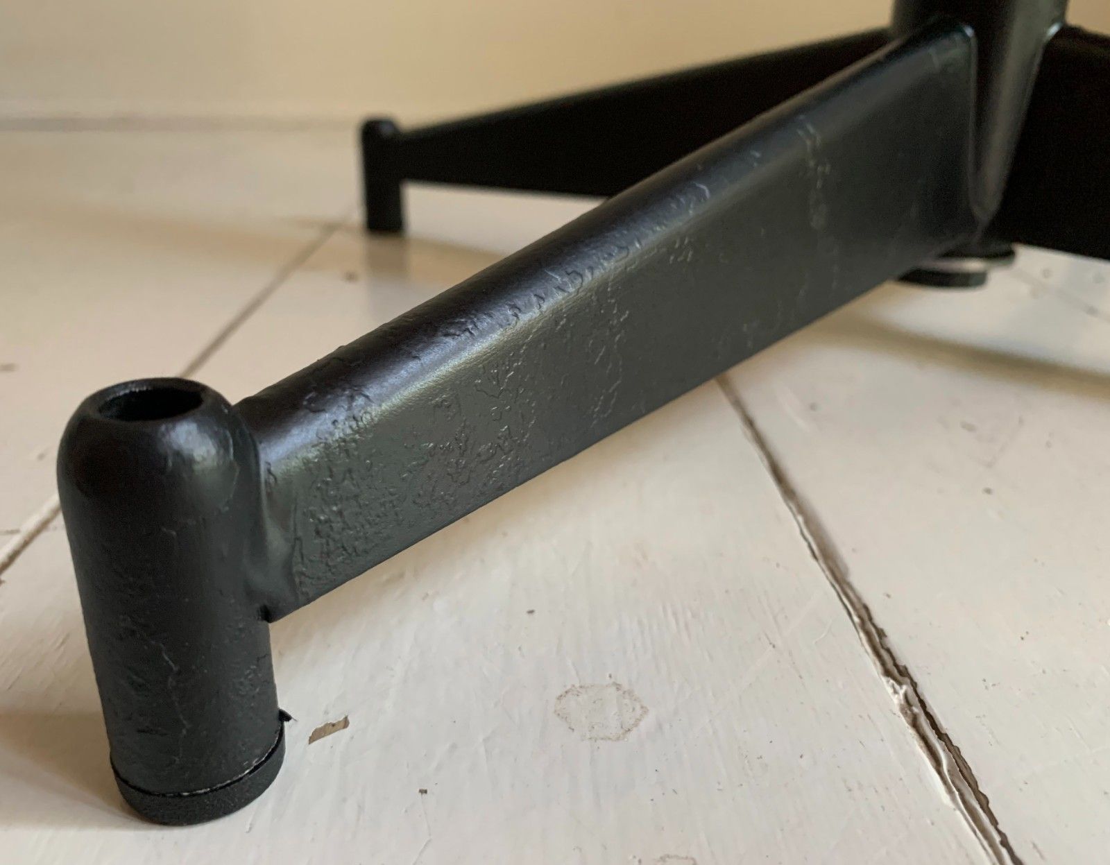 photo buy Vintage French Industrial Adjustable Height Stool, Orange Plastic, Black Metal