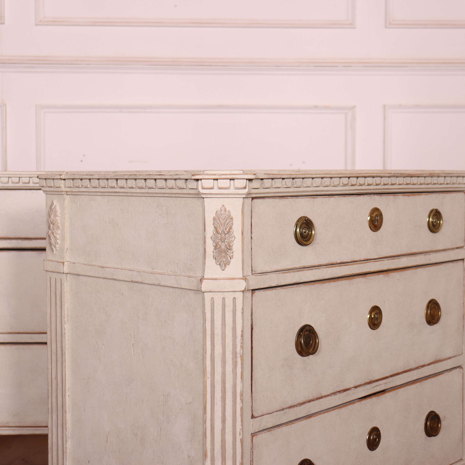 Pair Of Swedish Painted Commodes photo for sale