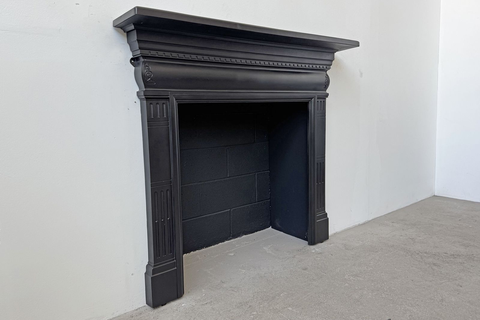 Antique Late Victorian Cast Iron Fireplace Surround photo for sale