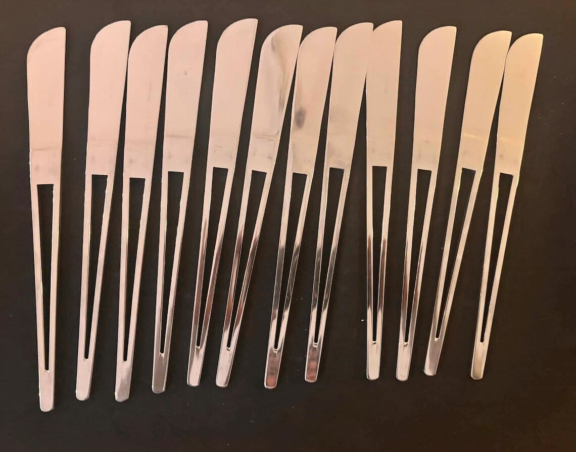 Flatware Set For 12 Stainless Steel Design Cutlery Modernist Design Post Modern Aztec Cutlery Set From Herdmar Made In Portugal Wedding Gift photo Home Decor