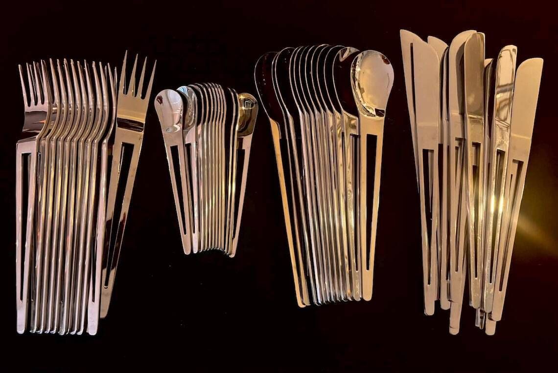 324.0 Bestekset Voor 12 Personen – Roestvrij Staal – Modernistisch Design – Herdmar Aztek – Made In Portugal – Cadeau photo
