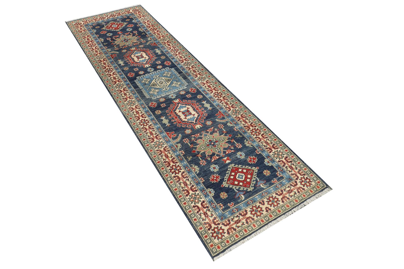 3x10 Blue Karaja Oriental Tribal Wool Runner Rug photo furniture