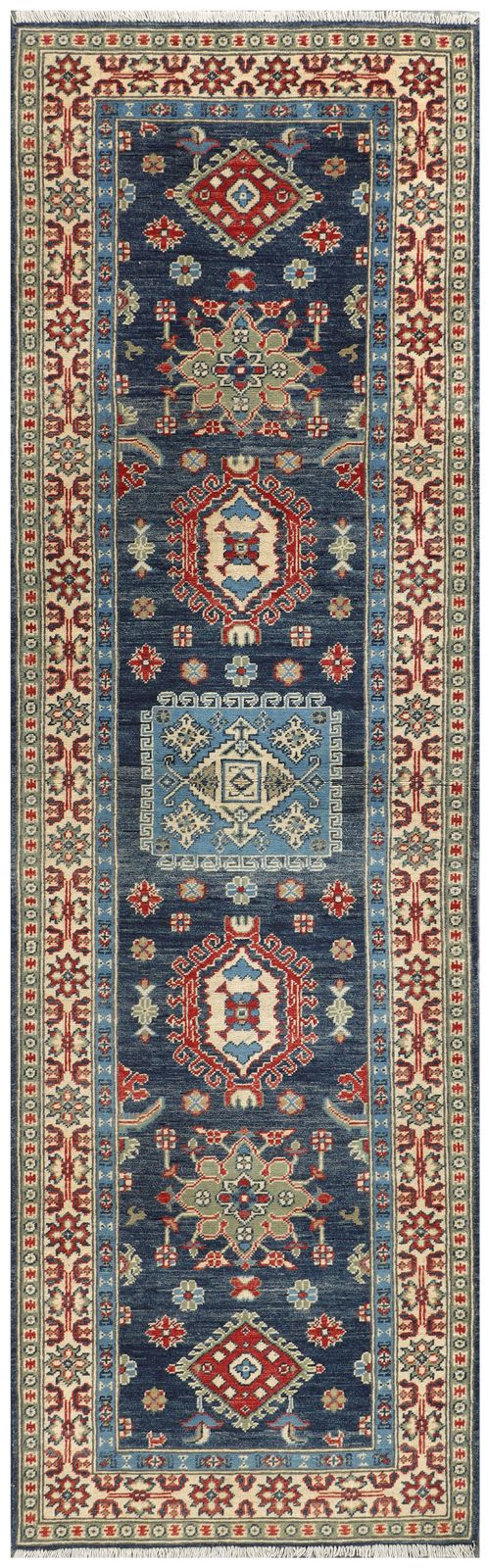 3x10 Blue Karaja Oriental Tribal Wool Runner Rug