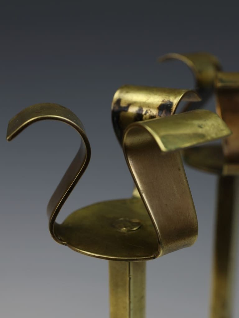 photo vinterior A Rare Pair Of Brass Candlesticks, Attributed To The Margaret Gilmour School