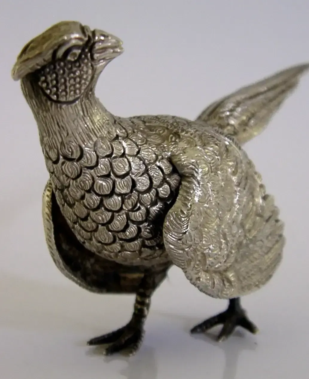 Figurine de faisan en argent sterling 200 g, Sheffield 1998, chasse photo furniture
