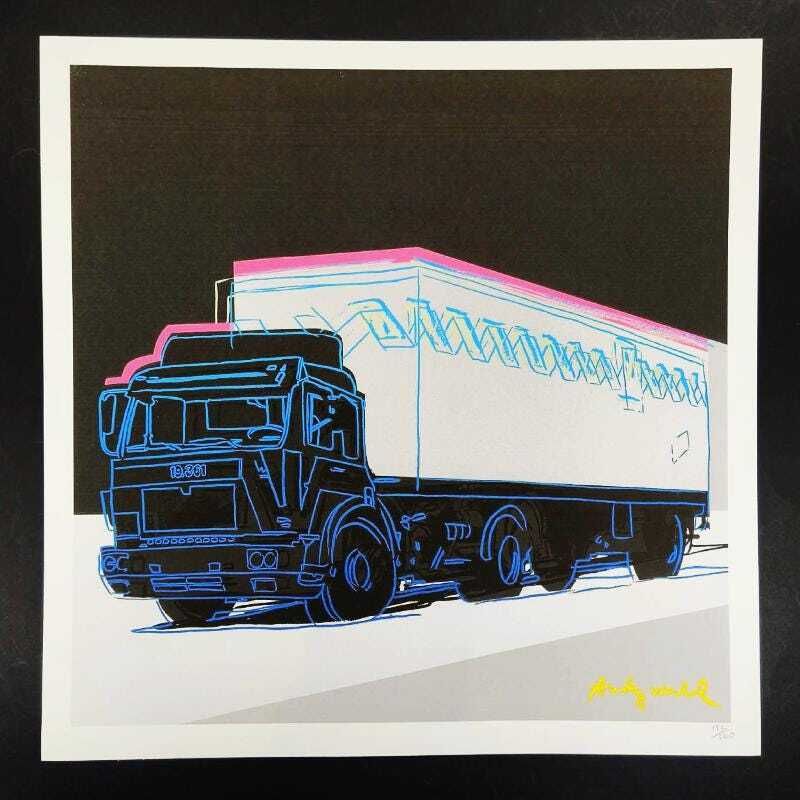 1980s Andy Warhol "Truck" Limited Edition Lithograph By Cmoa   50 X 50 Cm