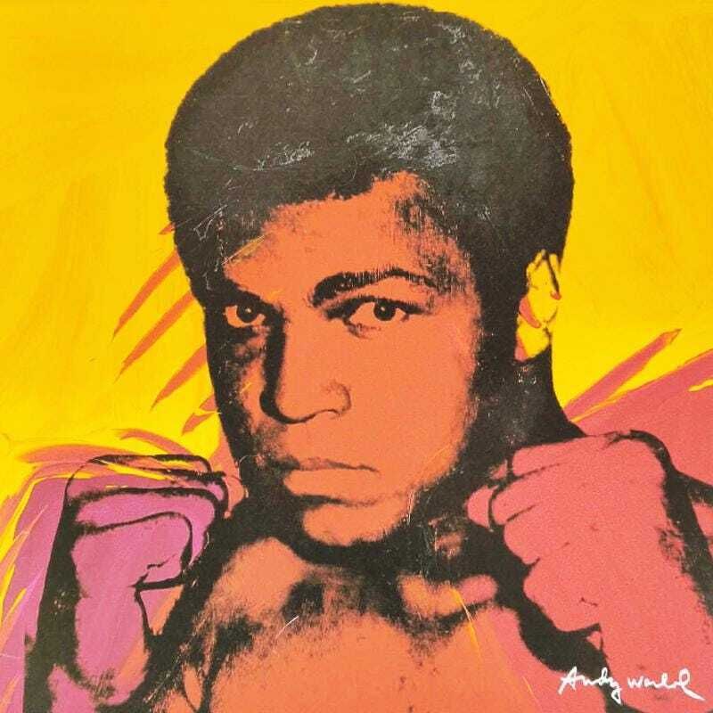 1980s Andy Warhol Muhammed Ali Limited Edition Lithograph By Cmoa   50 X 50 Cm photo furniture