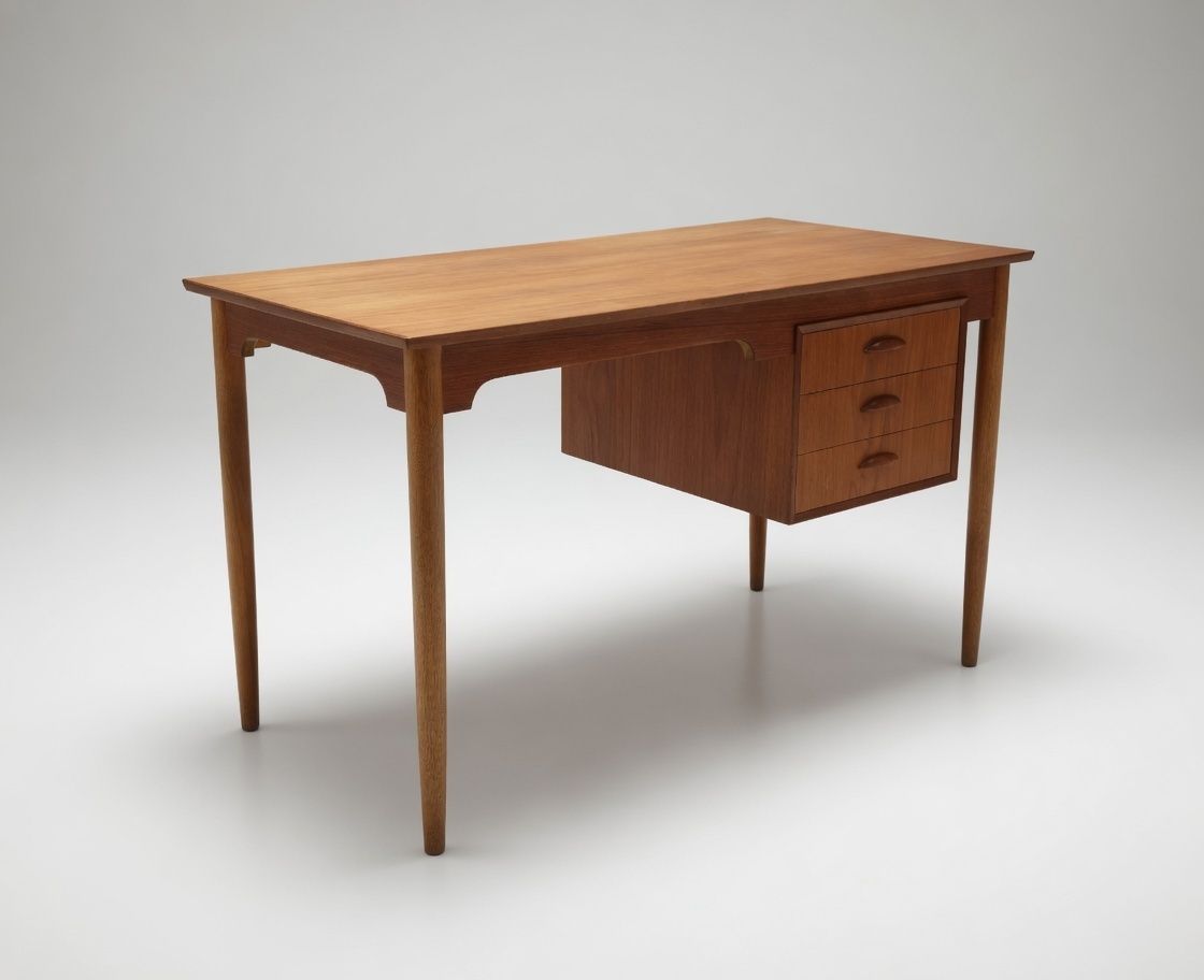 Custom Listing   Danish Petite Teak & Beech Desk photo furniture