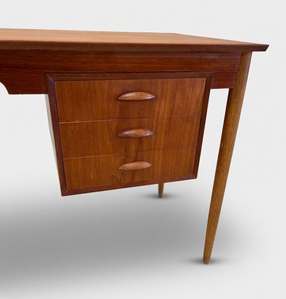 Custom Listing   Danish Petite Teak & Beech Desk photo vinterior