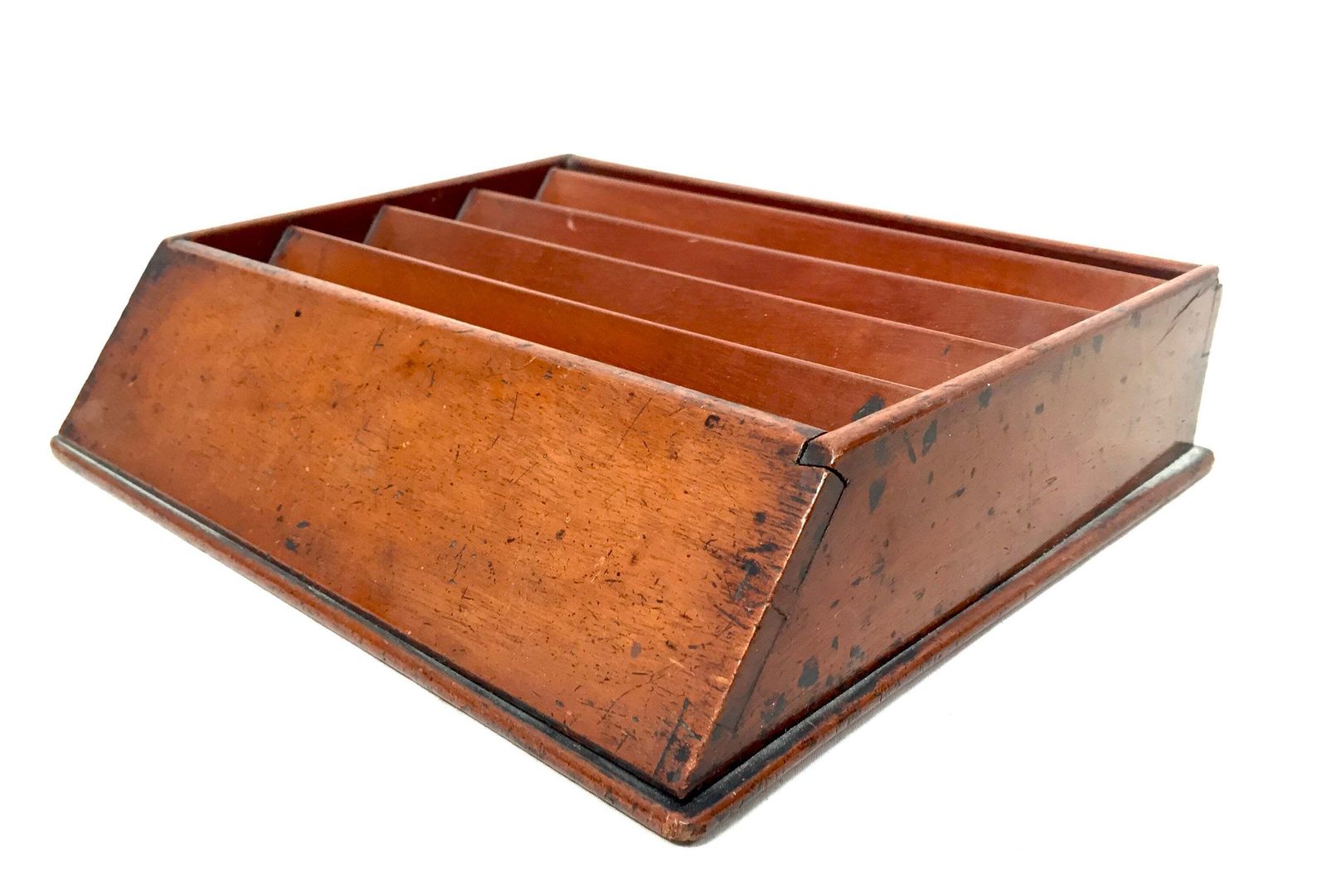 Antique Wooden Desktop Display Stand / Letter Rack / Stationery Holder C.1910 photo 55.0