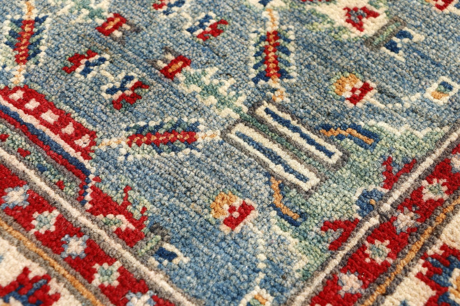 2x3 Blue Kazak Handmade Traditional Area Rug photo Textiles