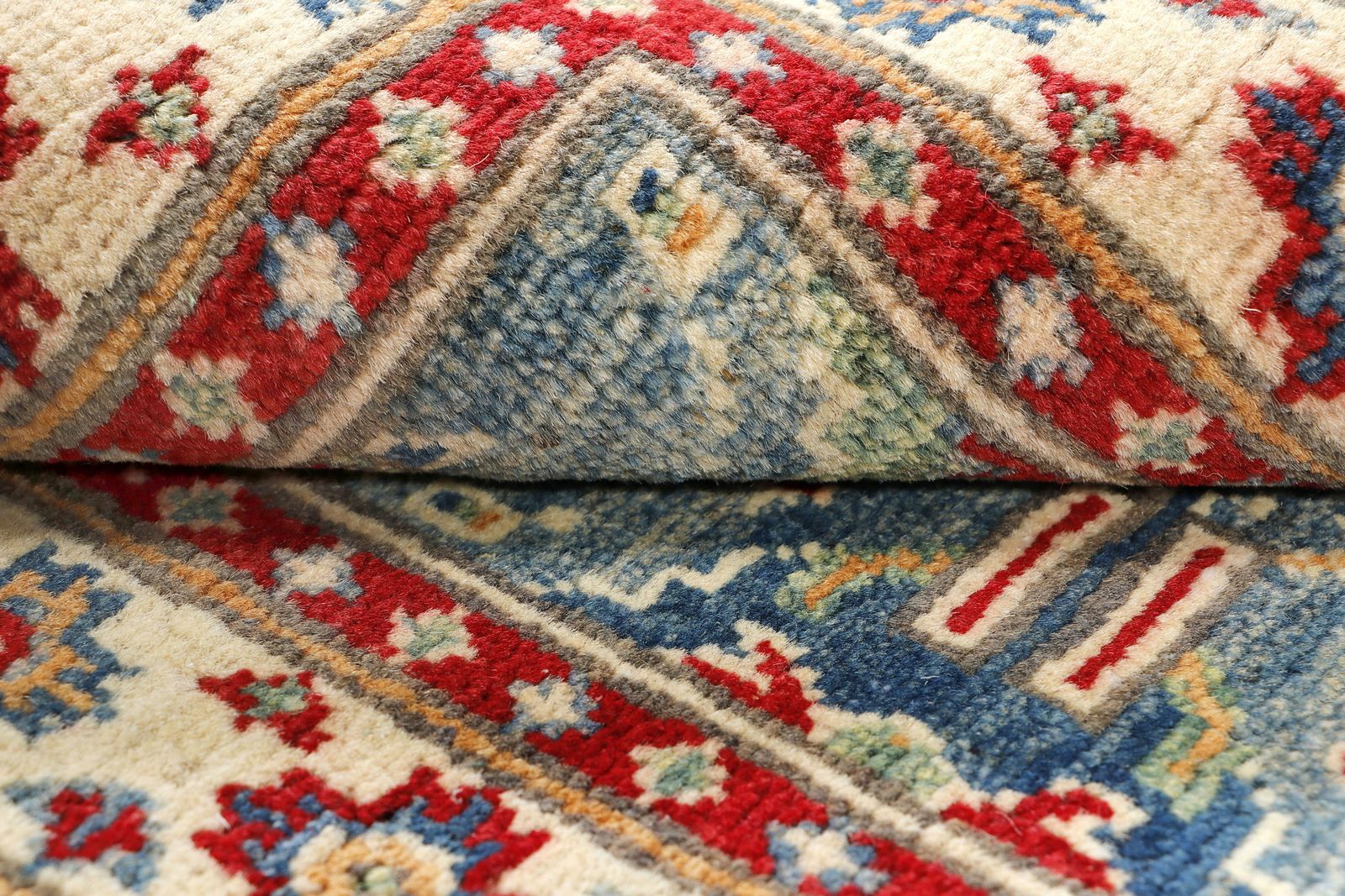 2x3 Blue Kazak Handmade Traditional Area Rug photo 138.0