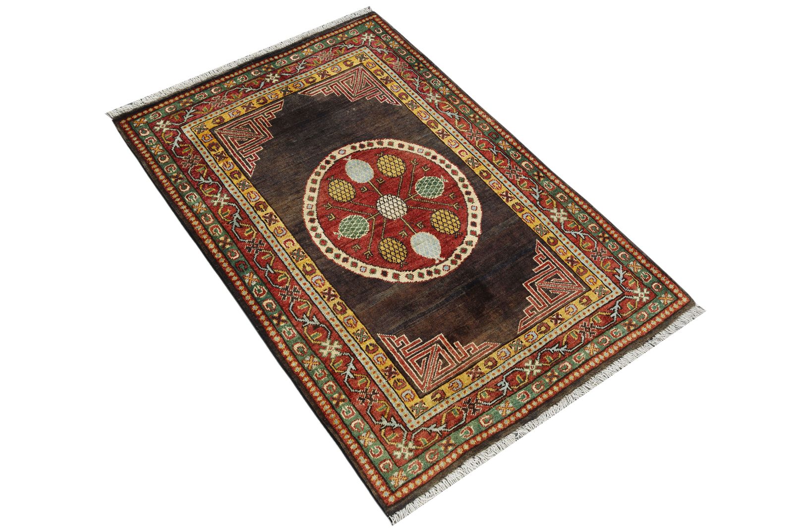 3x4 Charcoal Serapi Tribal Hand Knotted Boho Rug photo furniture