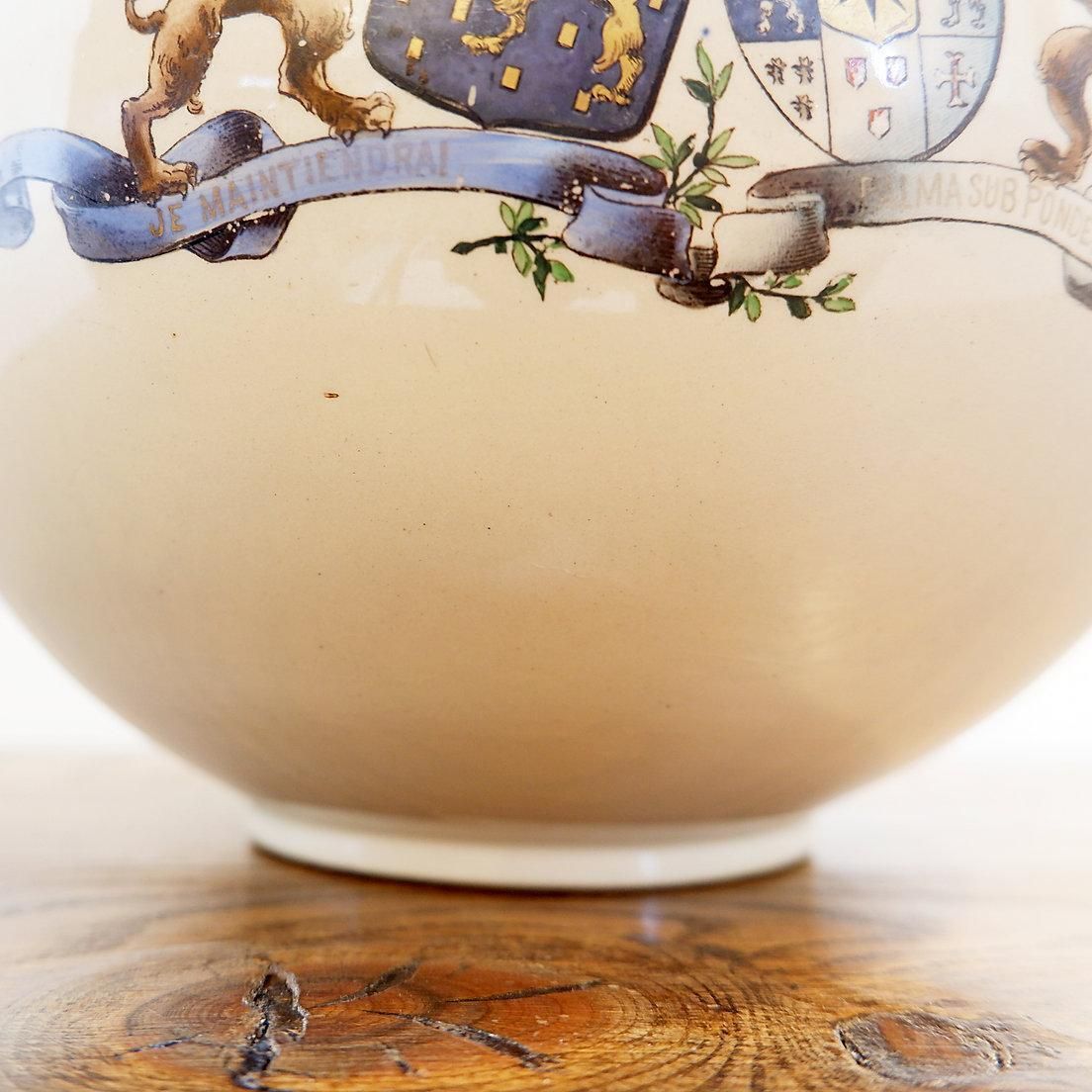 photo for sale Large Wine Carafe Decorated With The Coats Of Arms Of King William III And Queen