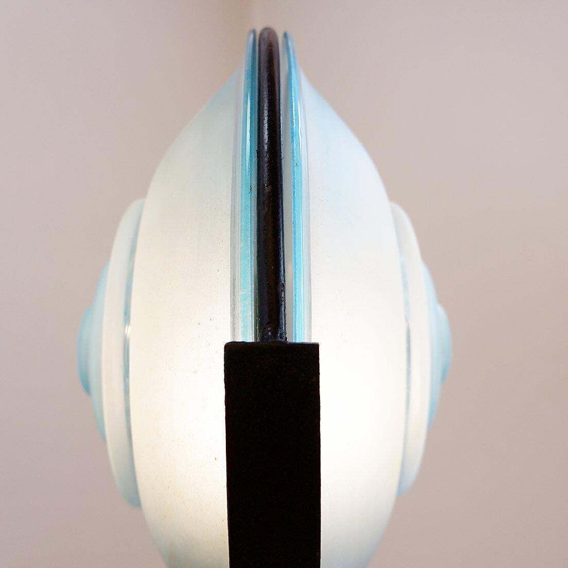 21st Century Industrial Floor Lamp In Metal And Sandblasted Glass photo for sale