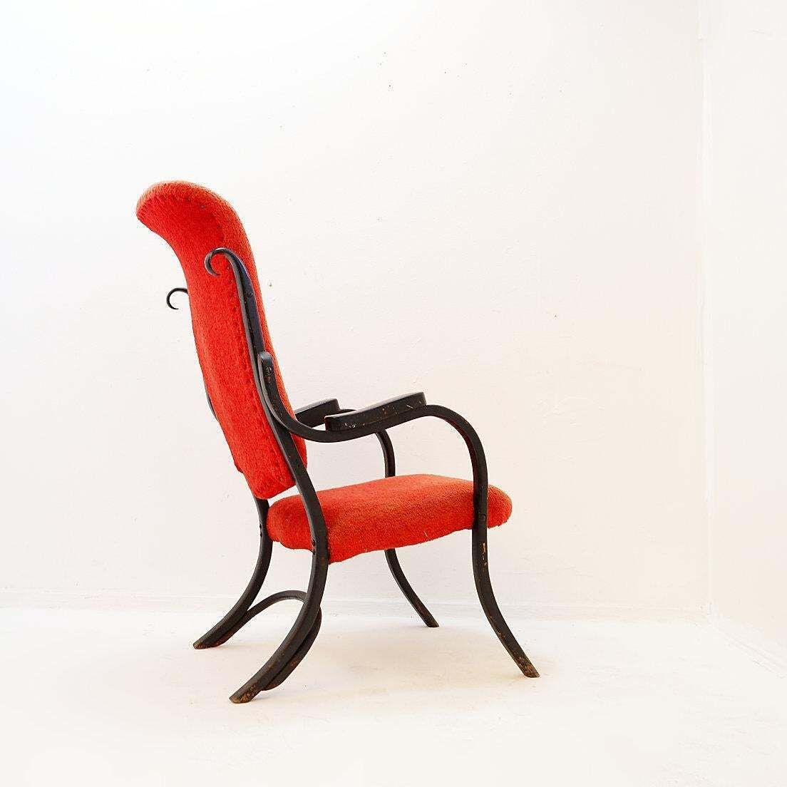 Curved Wood Armchair From Jacob & Josef Kohn, 1890s photo vintage